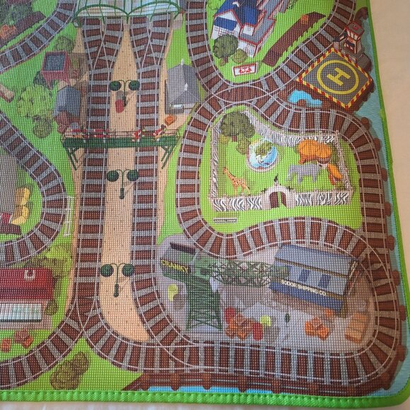 Thomas & Friends Playmat 30x24 Train Tracks Durable Material Zoo Farm Hospital - Picture 7 of 9